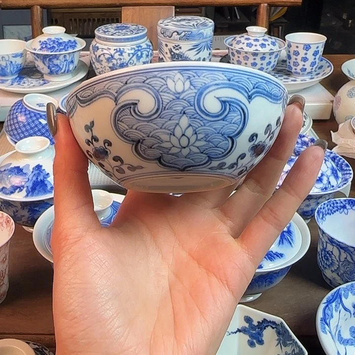 名窑口 海水如意普洱杯放漏