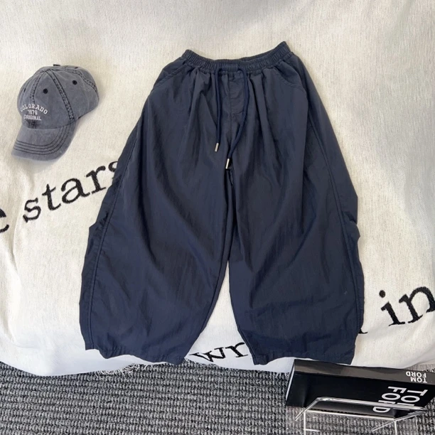 KM PERSONALITY 2025 新款 夏季儿童休闲薄长裤8158藏蓝青