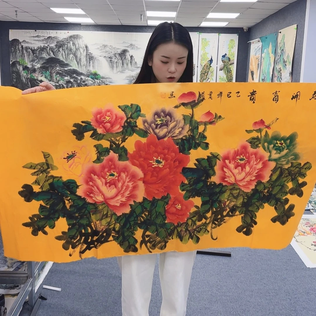 国画作品小姐姐放漏中