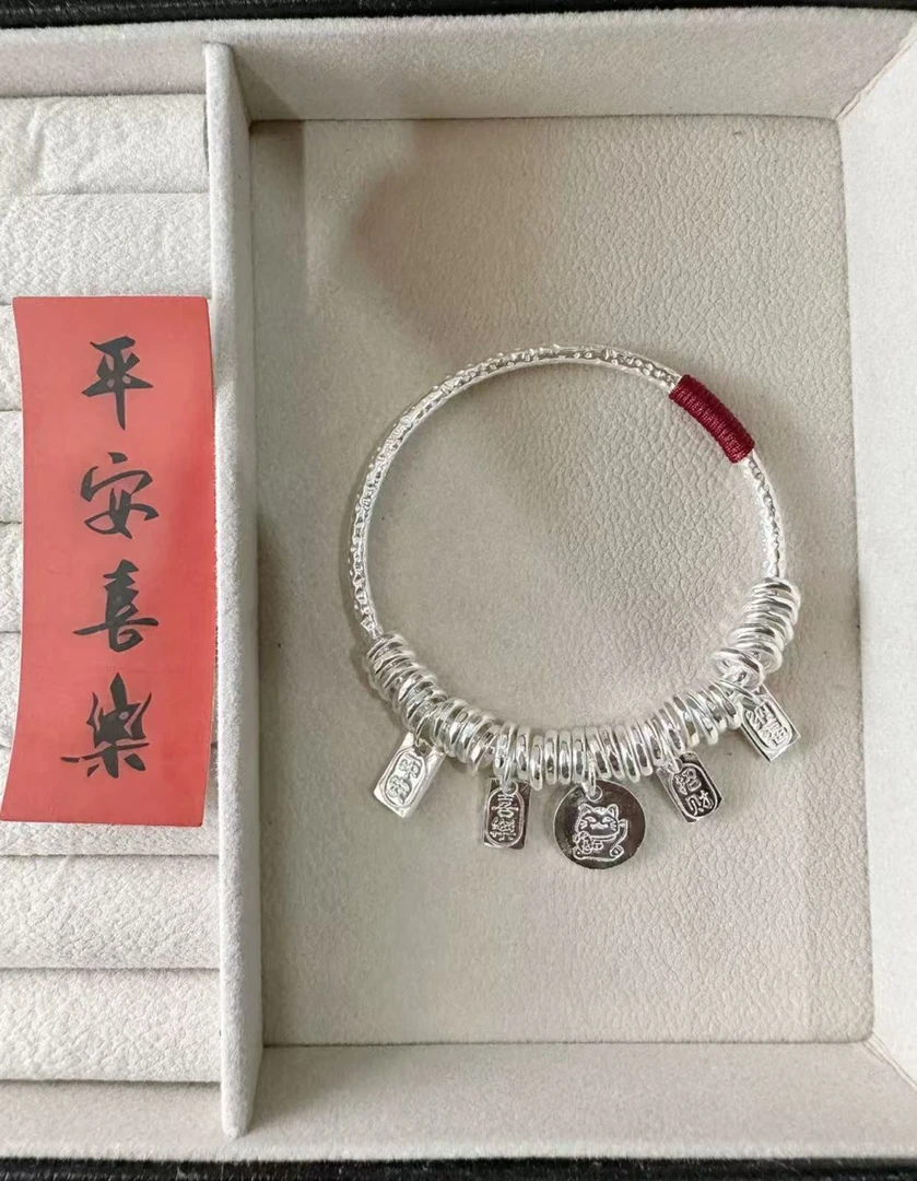 022 红绳盘缠吉言招财猫手镯 百搭时尚气质闭口手环 无礼盒