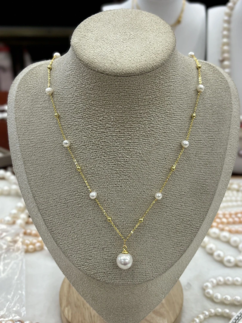 721天然珍珠满天星项链