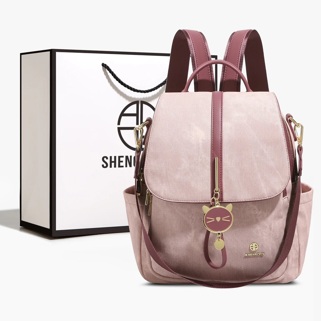 SHENGMILUO/圣米洛小众设计感双肩包包女时尚容量通勤可单肩背包