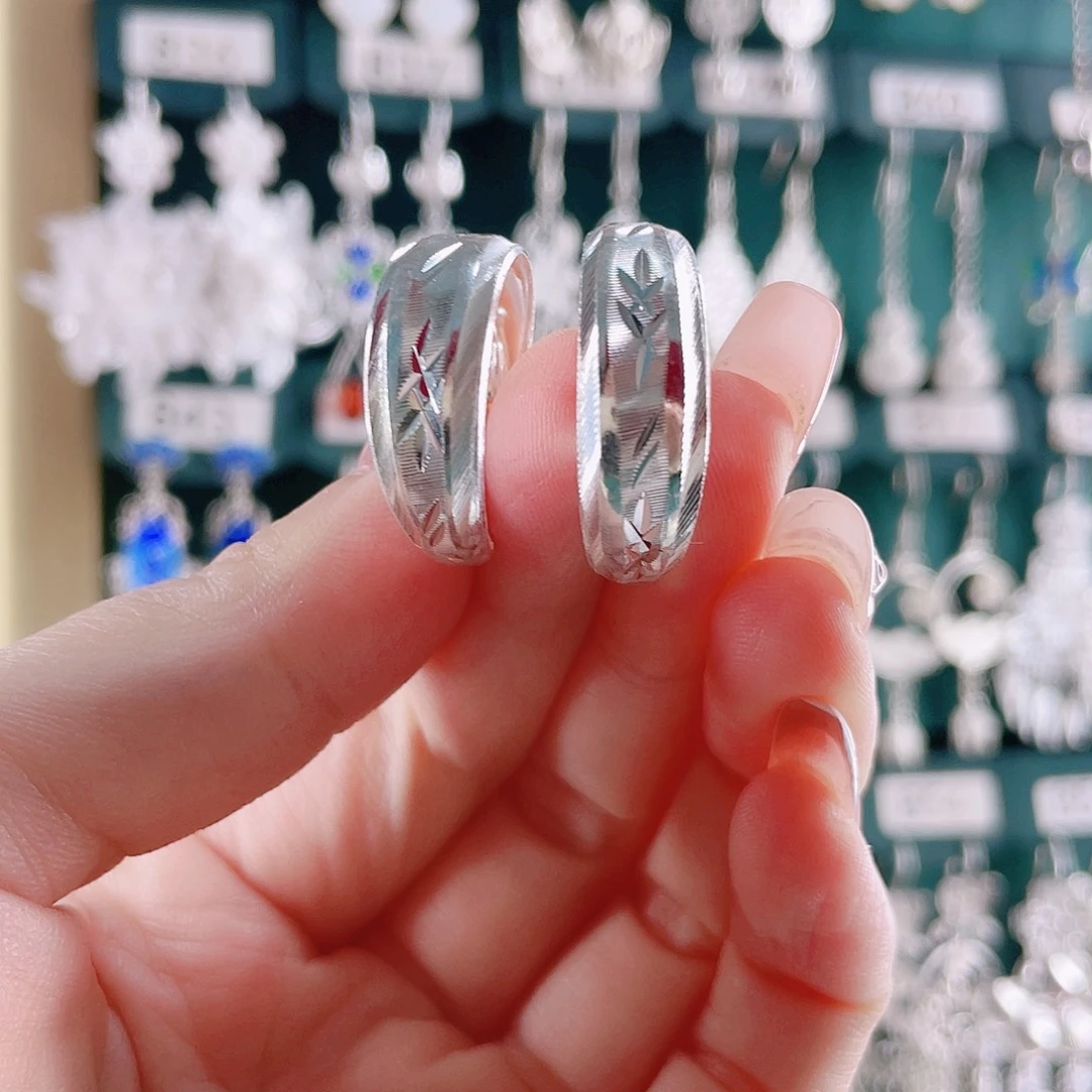 足银佰利银饰足银耳圈妈妈款式