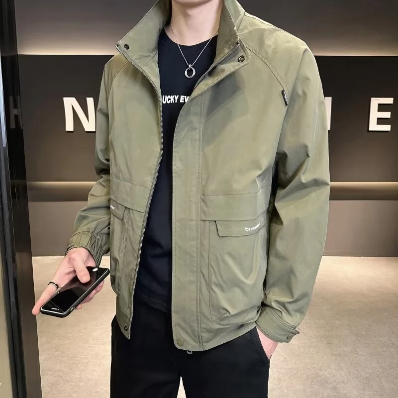 工装立领夹克男士春秋季2025新款潮流时尚休闲外套痞帅百搭上衣服