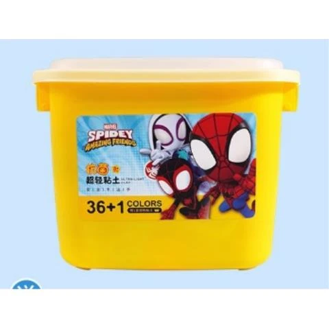 超轻蜘蛛侠超轻黏土36色收纳盒包装橡皮泥手工彩泥太空泥益智玩具
