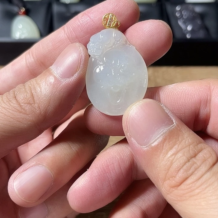 和田玉银S925镀金镶嵌颈饰