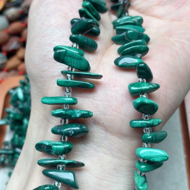 玛瑙/玉髓合金珠宝半成品一条孔雀石卡子