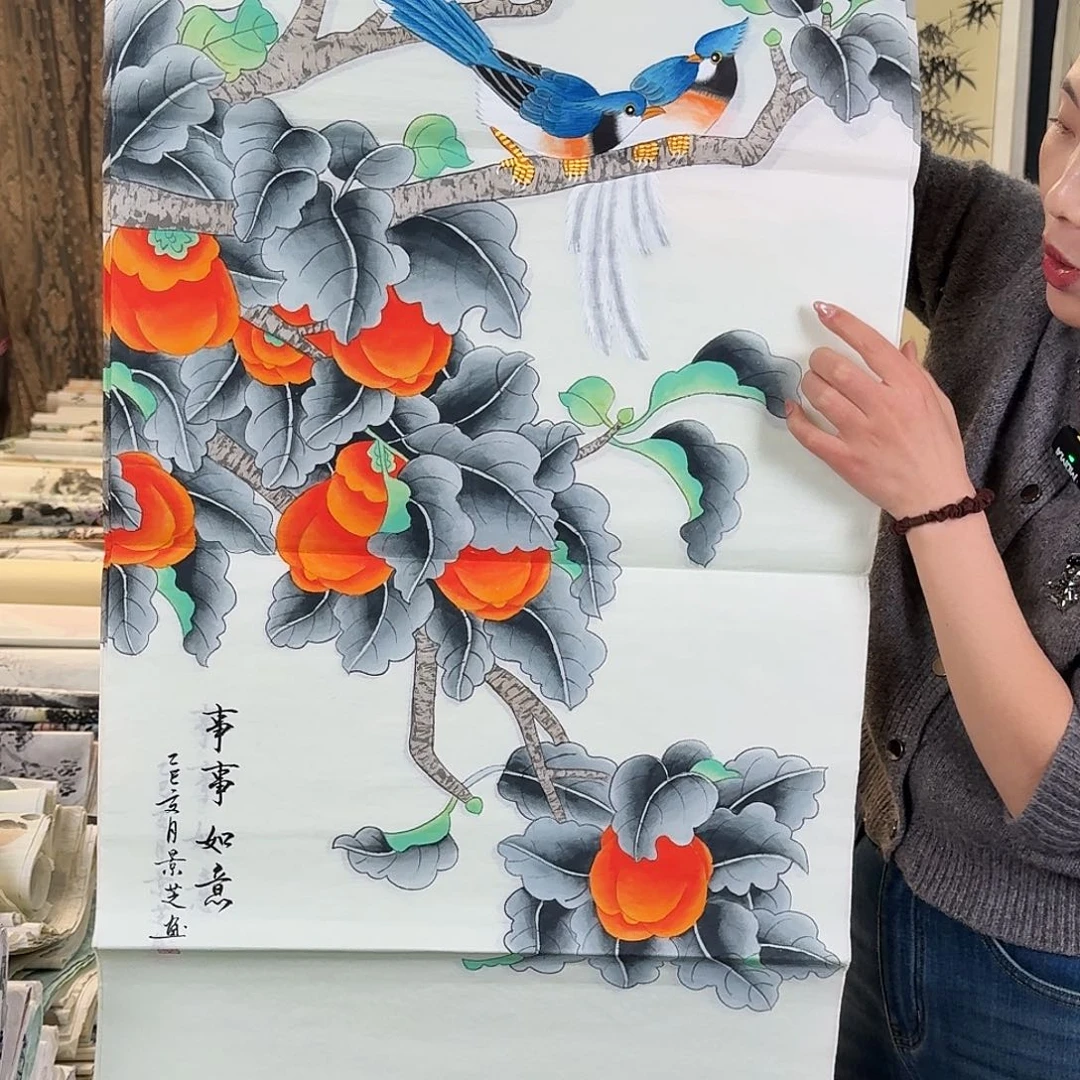 纯手绘国画作品好看三尺
