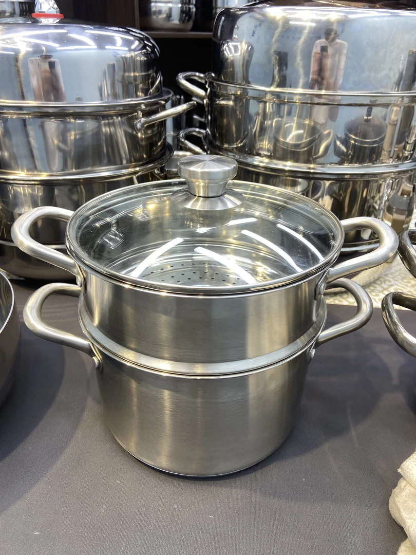 OY特价24cm不锈钢蒸锅双层蒸锅带盖子【破损找客服免费补寄】