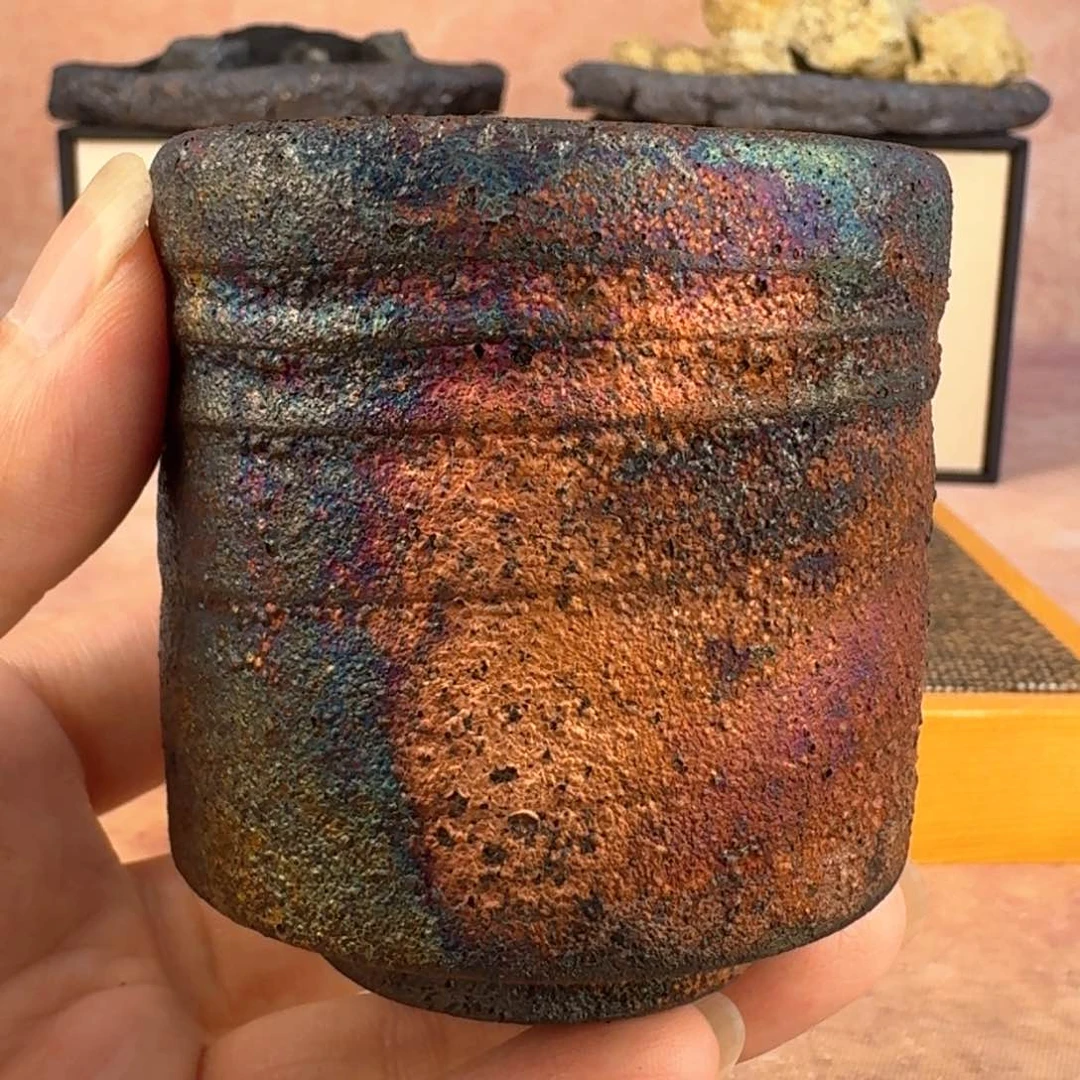三**拾荥经黑砂炸福利窑彩微瑕直筒杯不退不换介意勿拍8
