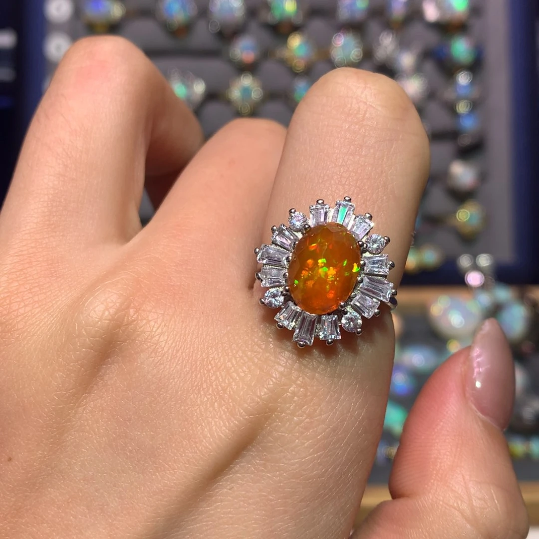 银S925镶嵌欧泊戒指款式