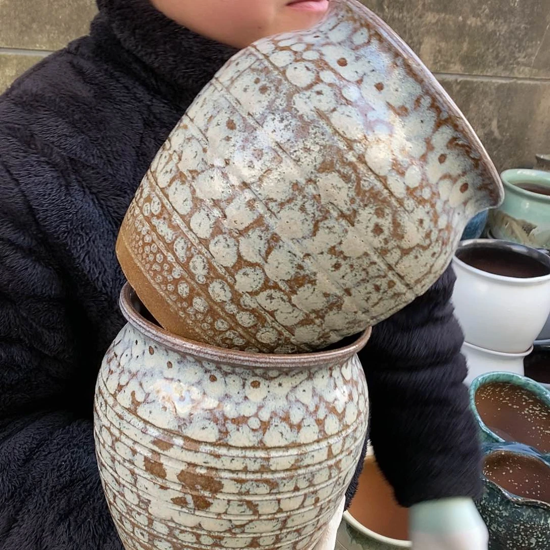 紫砂花盆瑕疵口17高21