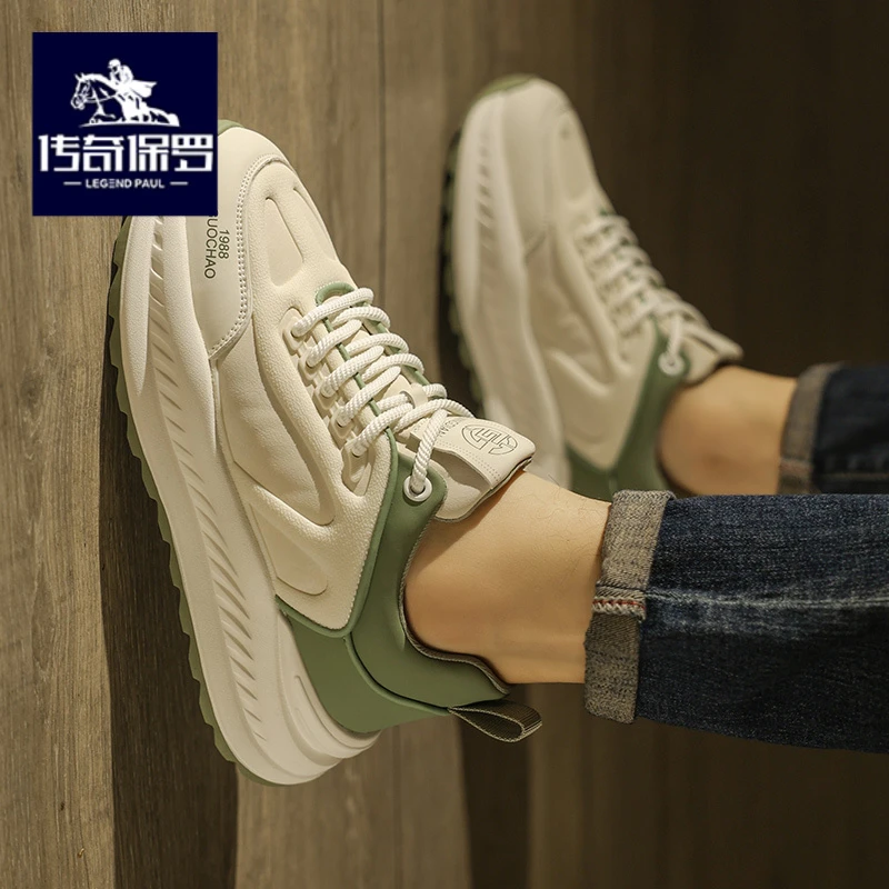 传奇保罗男鞋冬季新款老爹鞋运动鞋增高跑步休闲潮流男款百搭板鞋