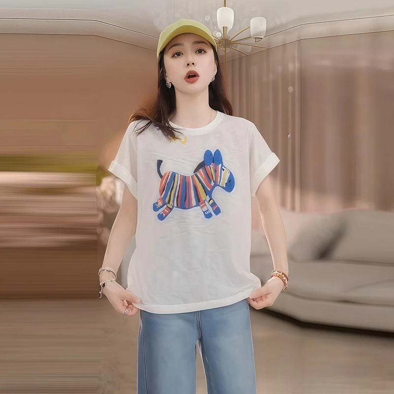小众宽松设计短袖T恤2025夏季新款美式复古韩系潮流高街印花上衣