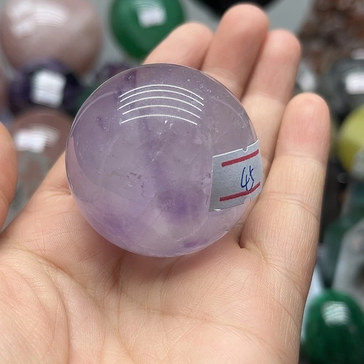 未镶嵌珠宝半成品水晶125克紫水晶球