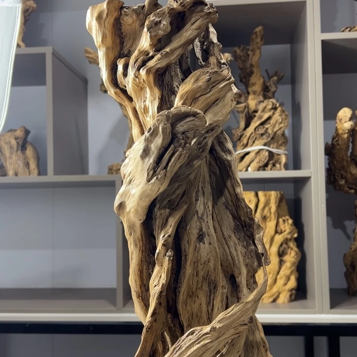 木石榴木镂空风化木摆件底座