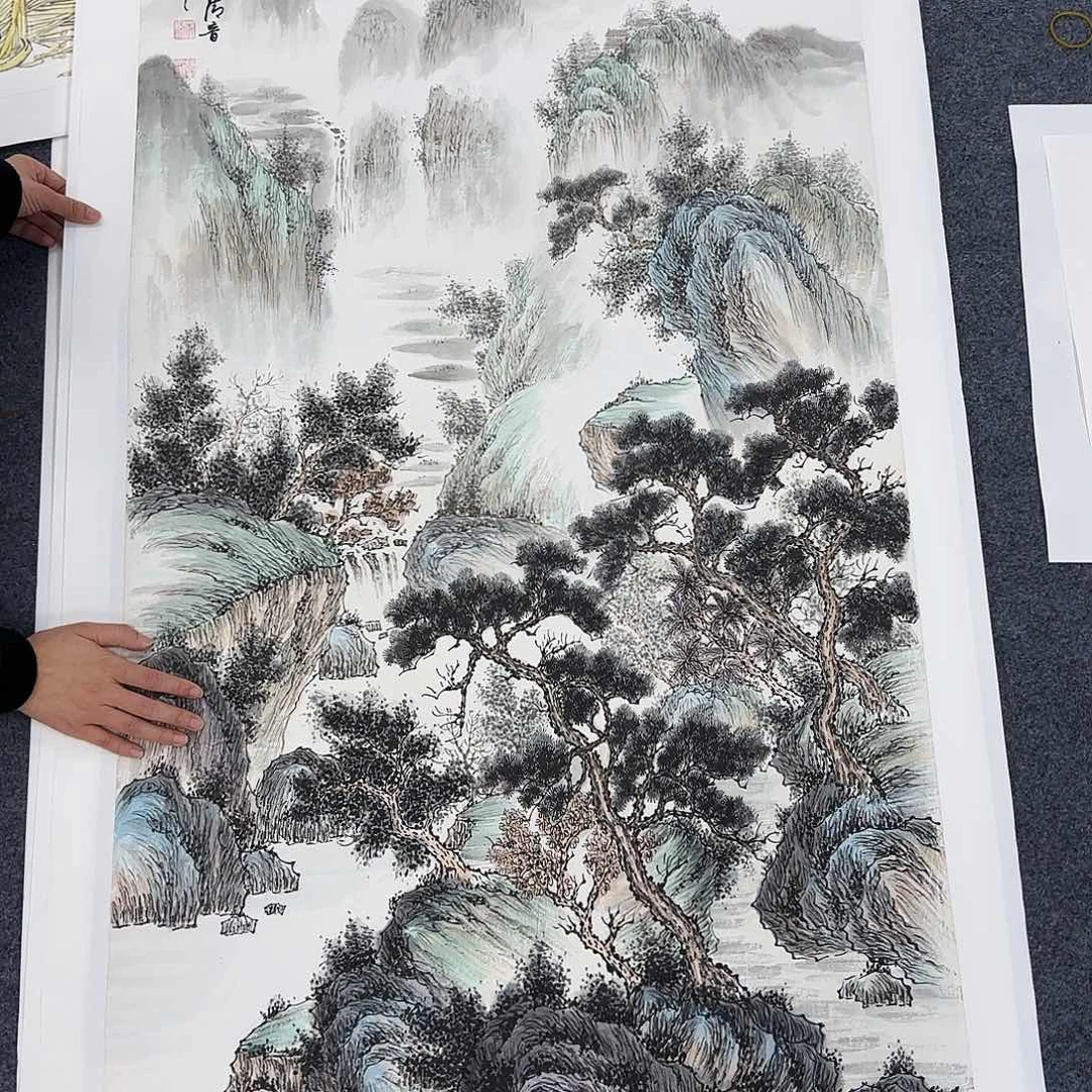 国画作品小姐姐放漏中