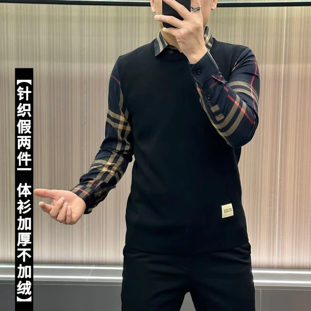 8820【年货热销款】欧货男士高定款-针织俩两件一体衫加厚不加绒