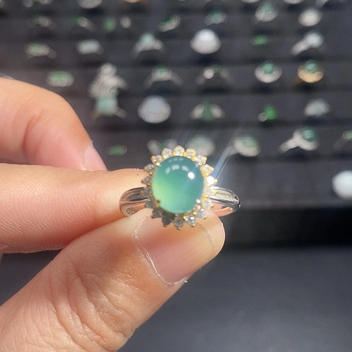 翡翠银S925镶嵌戒指