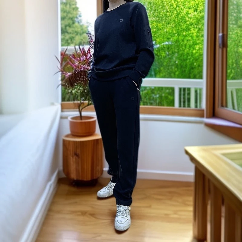 春季新款时尚休闲运动简约气质百搭显瘦舒适丝滑卫衣卫裤男士套装