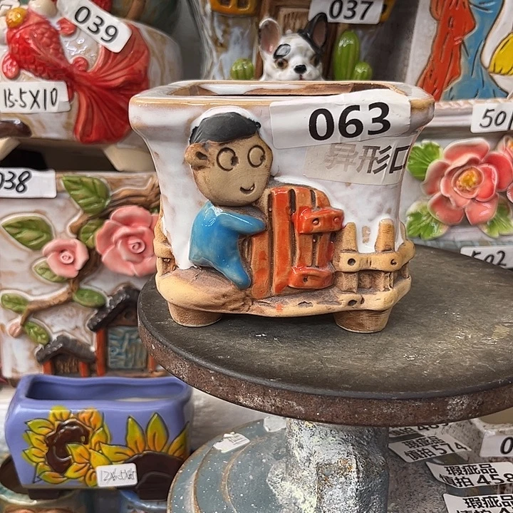 粗陶材质多肉花盆