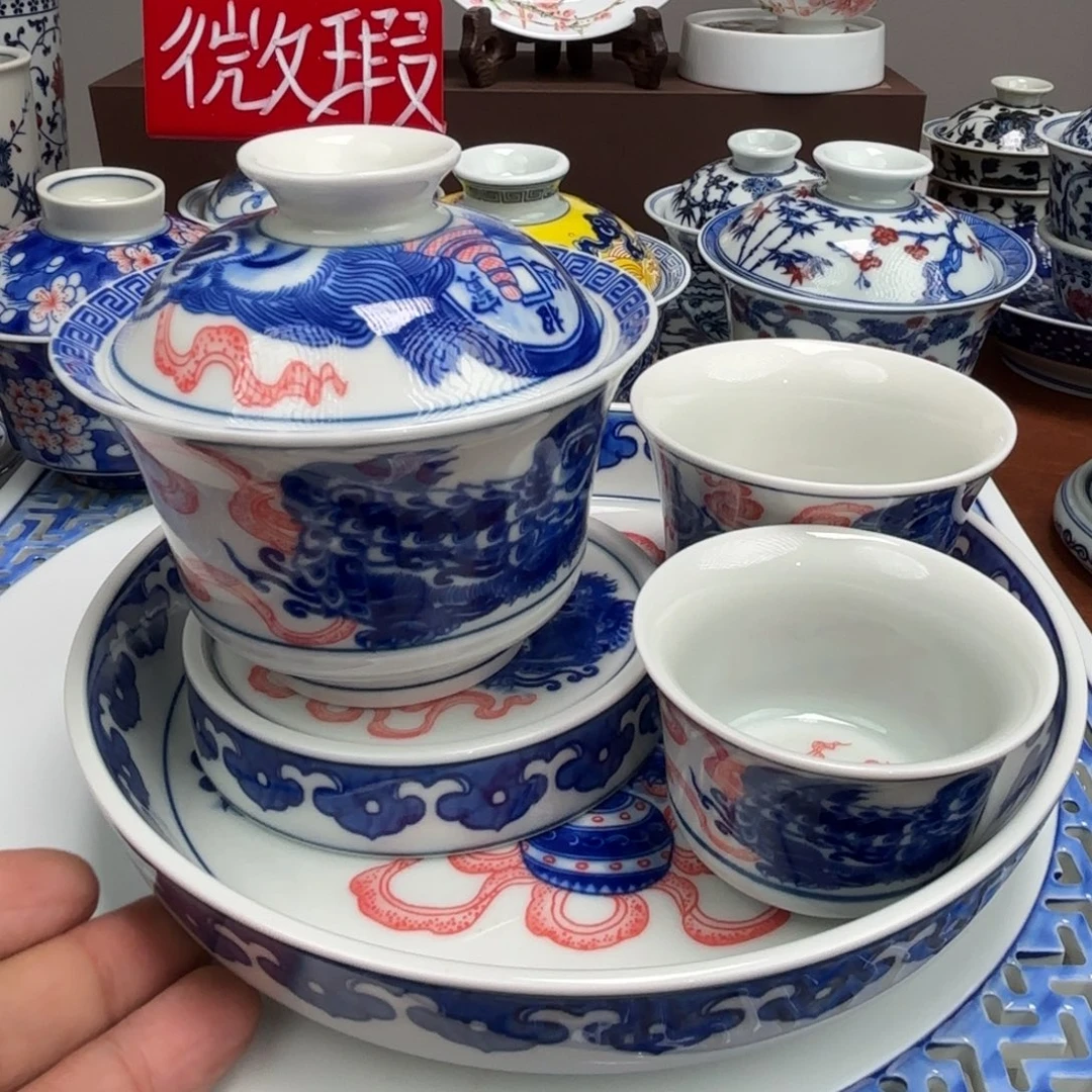 陶摆件微瑕狮子五件套景德镇发货