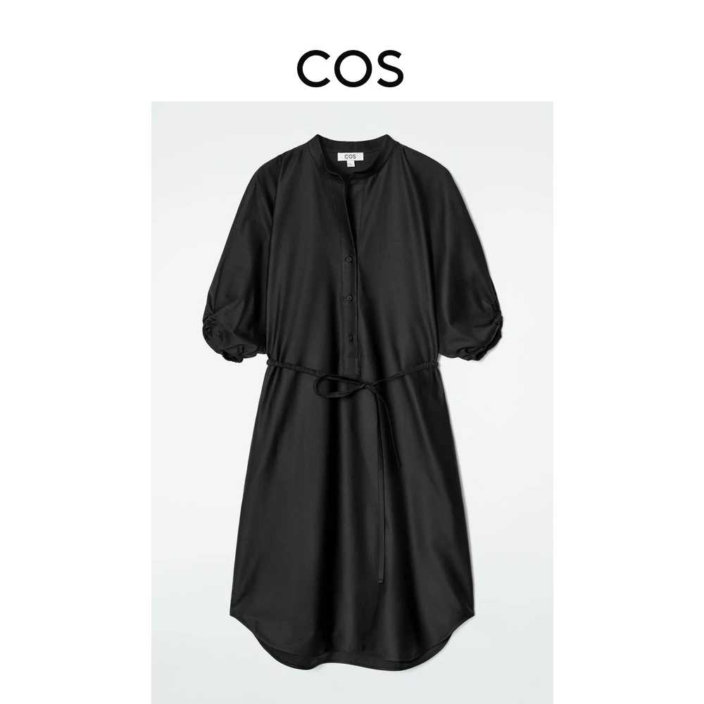 COS女装 标准版型系带中长款衬衫连衣裙2025夏季新品1290475002
