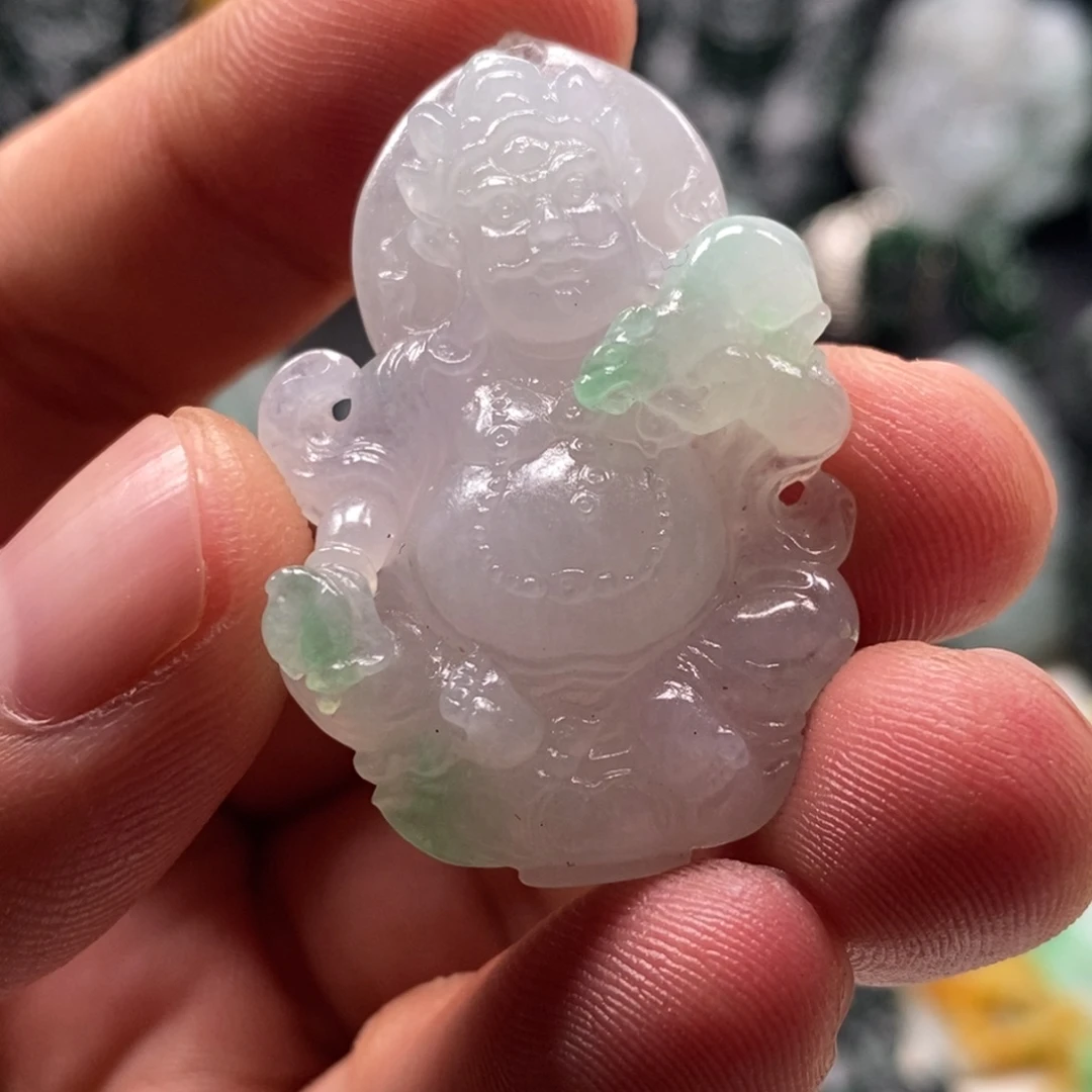 定制翡翠未镶嵌天然翡翠A货黄财神