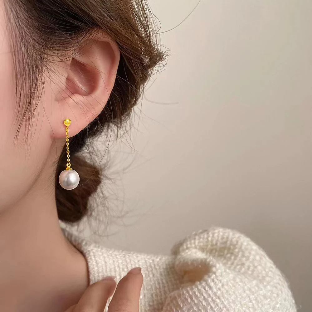 钛钢仿珍珠耳饰 （永不掉色）法式珍珠耳钉女气质轻奢小众耳线女