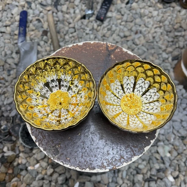 （闪购商品）金玉满堂 龙凤对杯 茶杯主人杯陶瓷传统手工制作.匠心