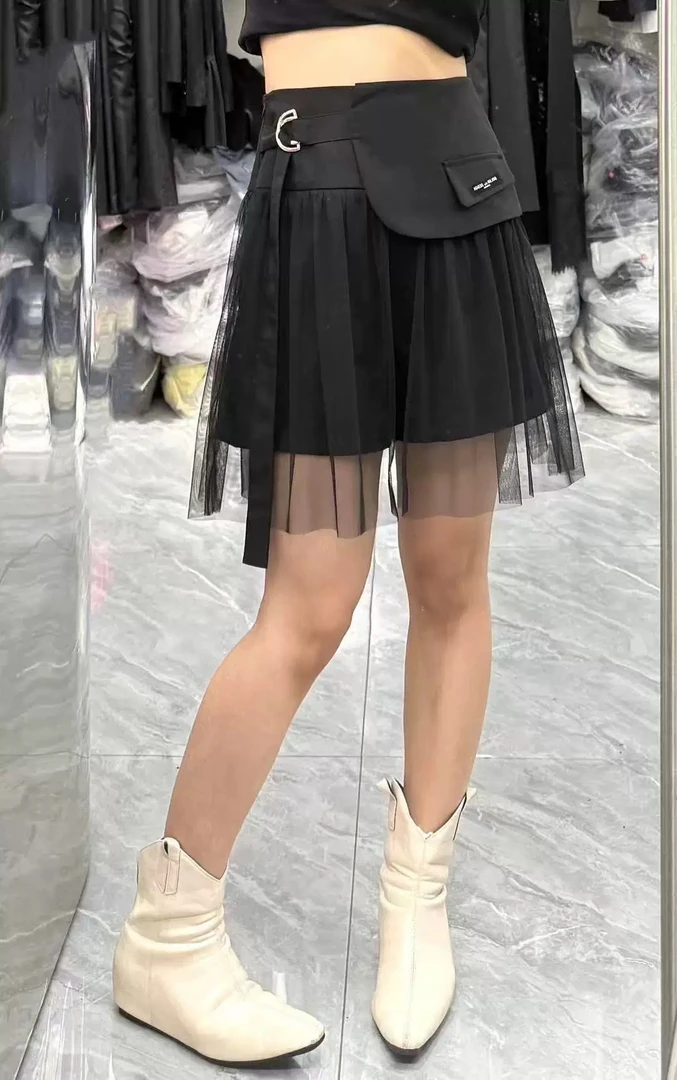 女人阁（裙8815）欧货洋气拼接纱新季新款显瘦时尚百搭裙