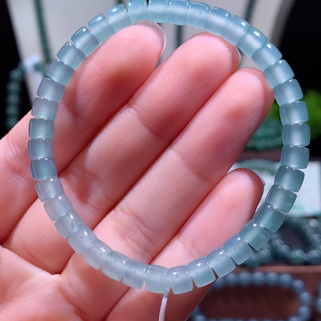 翡翠未镶嵌手链天然a货翡翠手串6