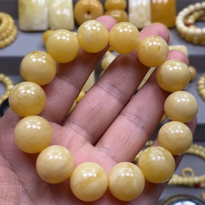 琥珀未镶嵌手链手串