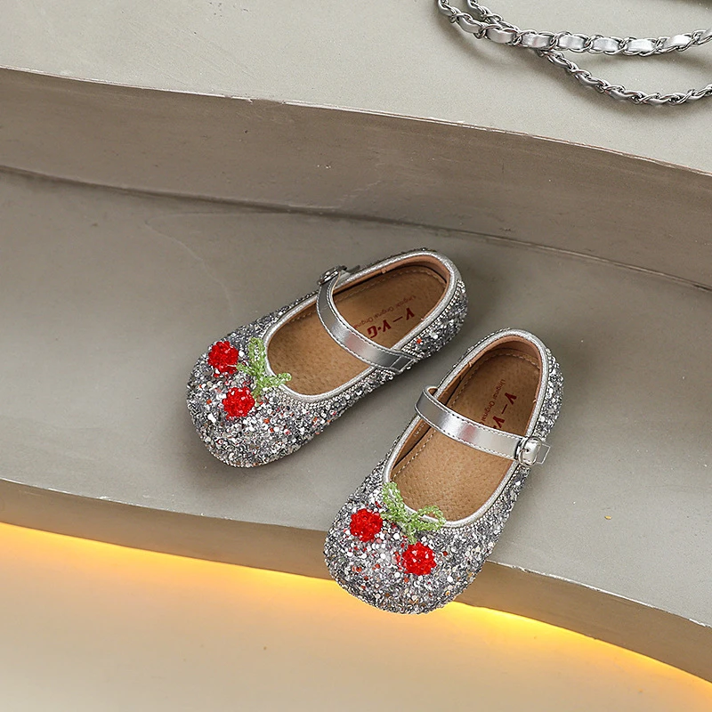 2025秋季新款小儿童鞋韩版女童水钻公主单鞋中大童女孩浅口时尚皮