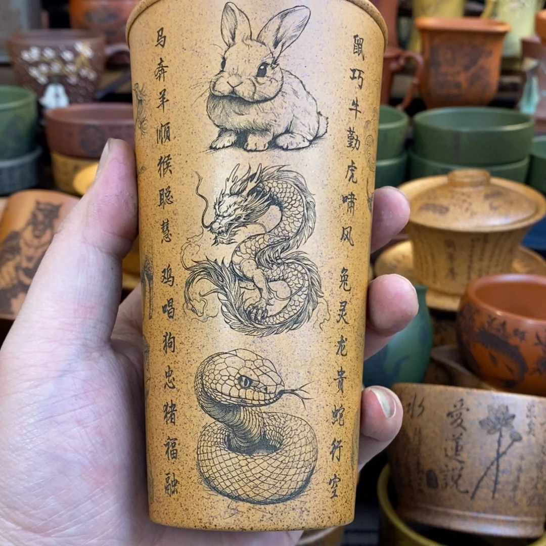 紫砂杯子宜兴全手工紫砂杯