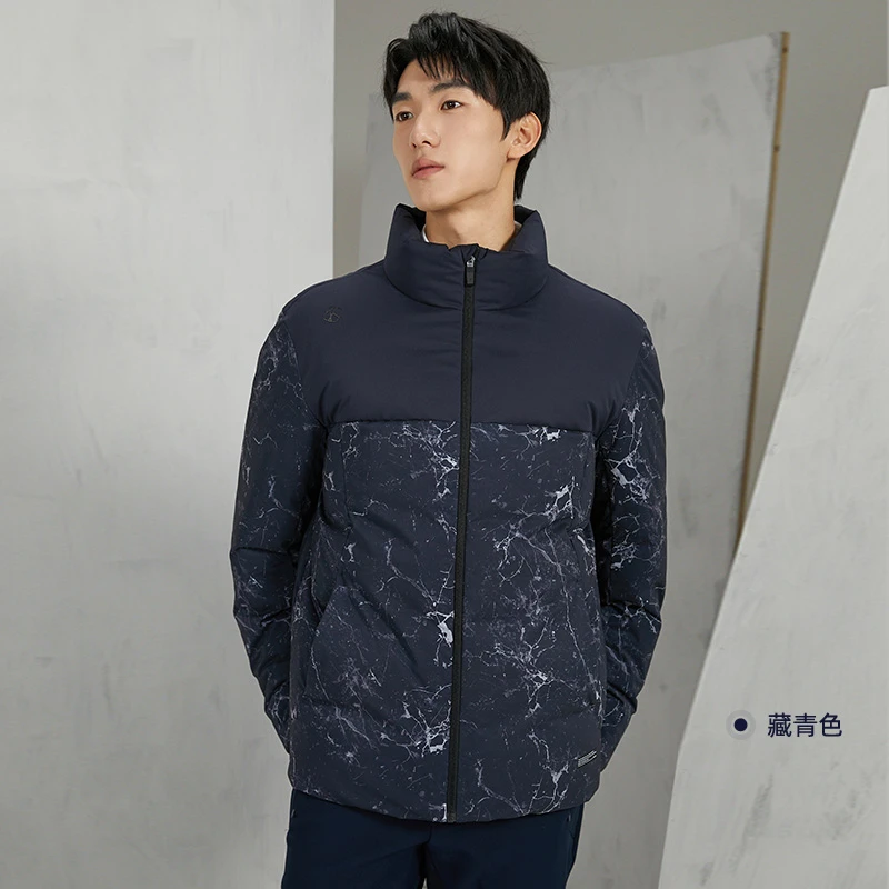 Rapido冬季新款男子休闲印花外套拼接时尚羽绒服CN3X38X10