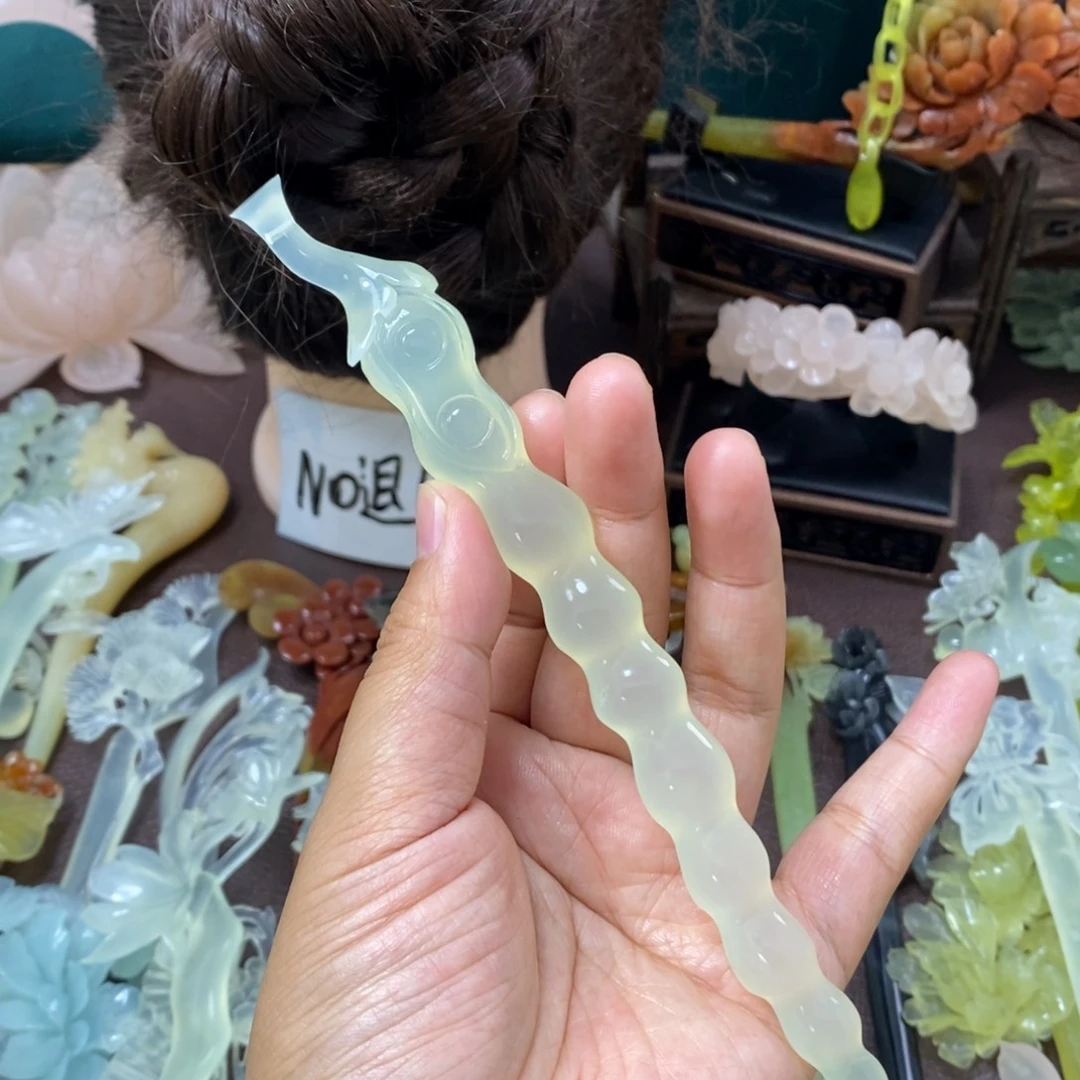 蛇纹石玉未镶嵌发饰