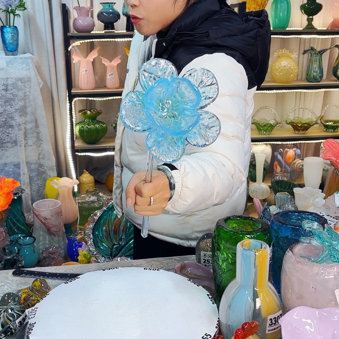 琉璃花瓶摆件家悦美居内裂瑕