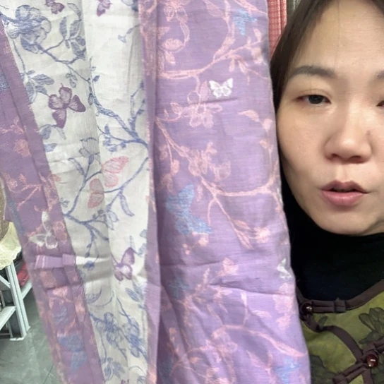 棉棉紫蝶双人床单