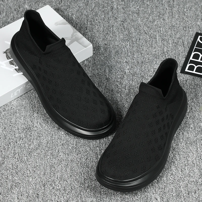 一脚蹬男鞋夏季透气懒人轻便休闲运动潮流不系带45大码网面鞋男士