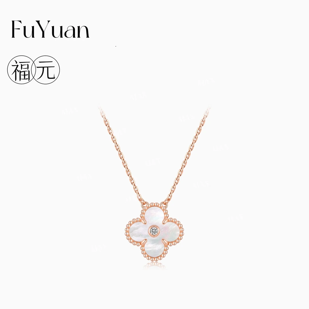 合金项链 FUYUAN/福元饰品 白色四叶花项链