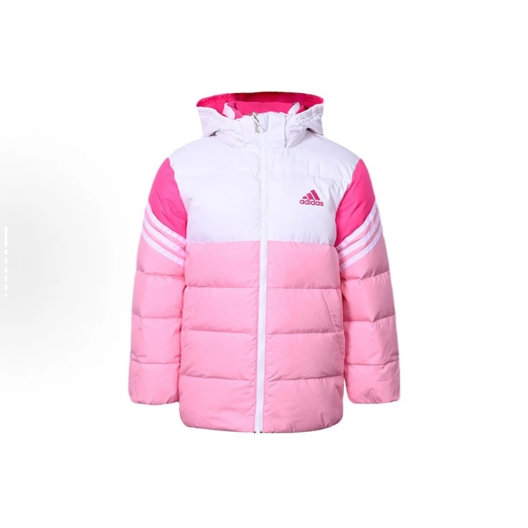 adidas阿迪达斯 粉红色 儿童款羽绒服 H40328