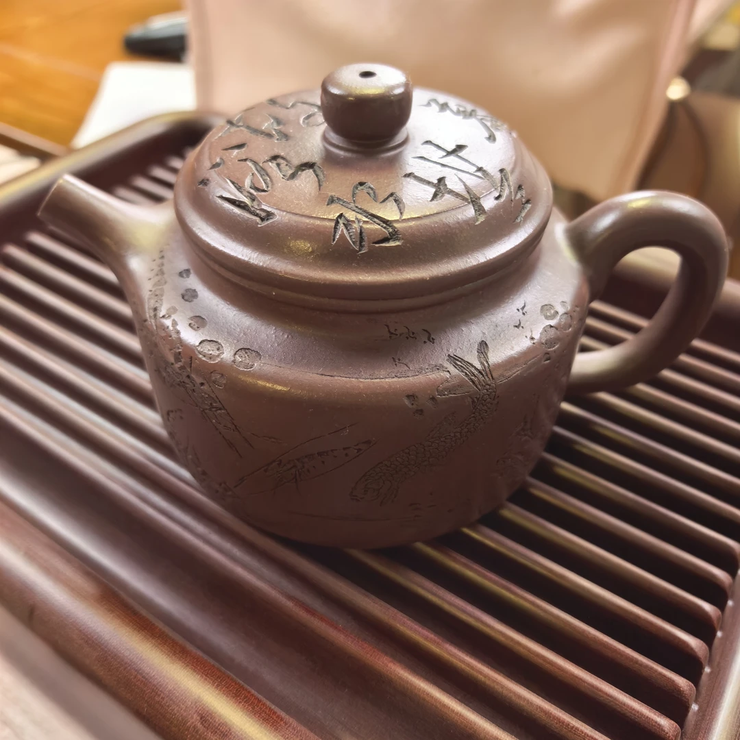 宜兴紫砂德钟  紫泥