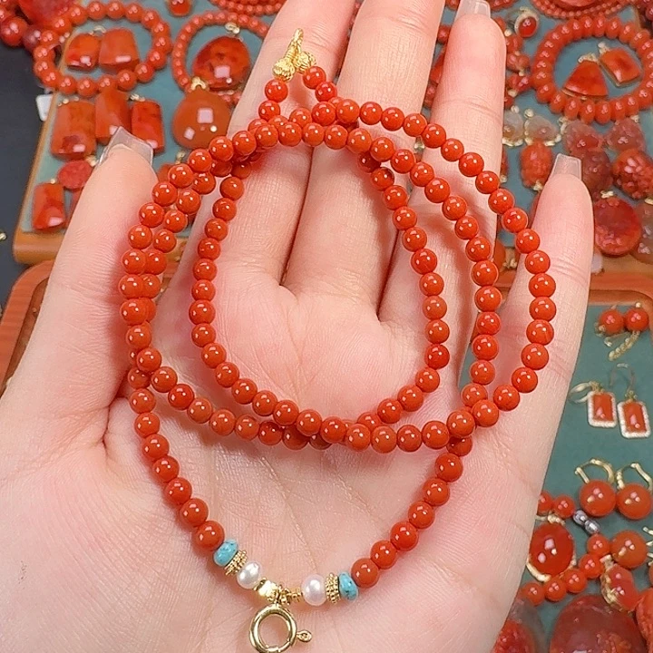 南红玛瑙未镶嵌55长万能链4.2