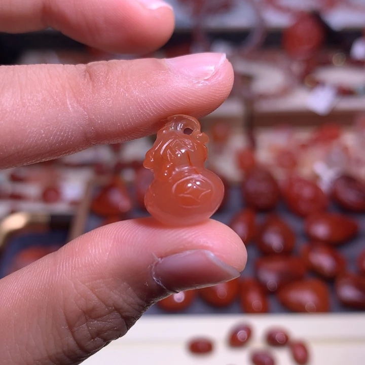 南红玛瑙合金珠宝半成品葫芦1