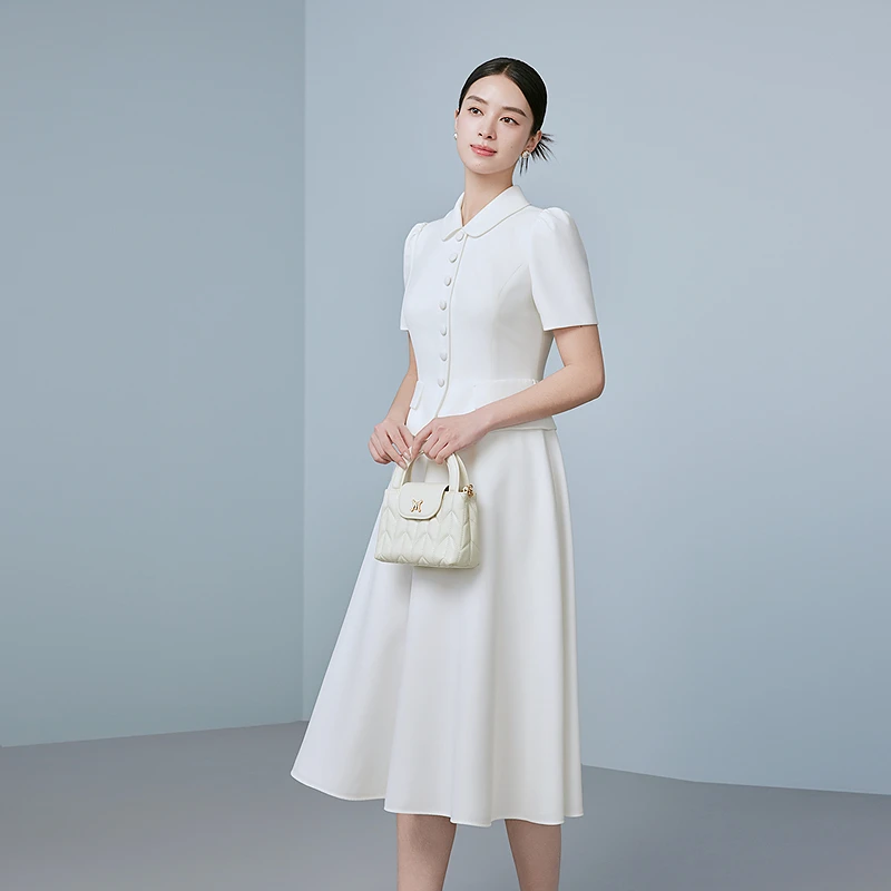 【晨粉专享价】优雅简约假两件连衣裙2025新款时尚-MOGB02WOP059W12