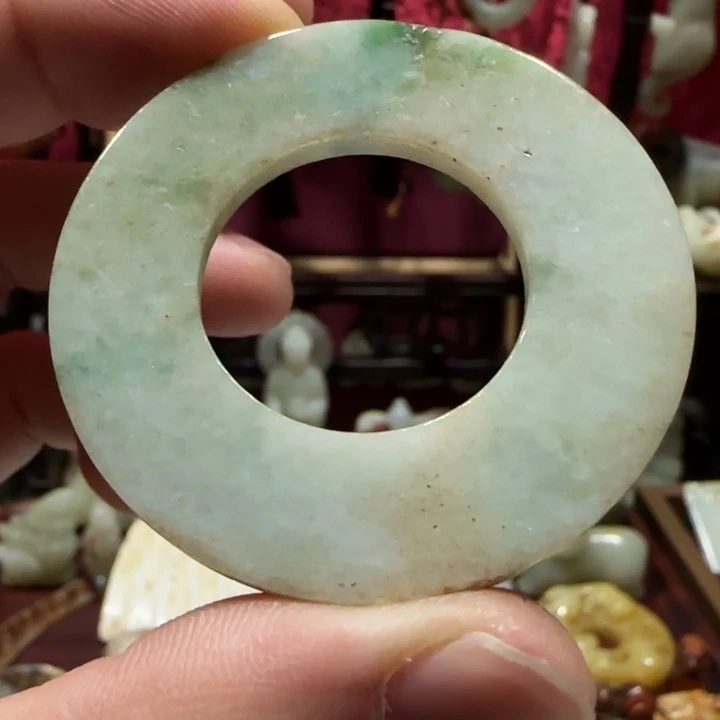 翡翠未镶嵌颈饰翡翠环佩饰挂件