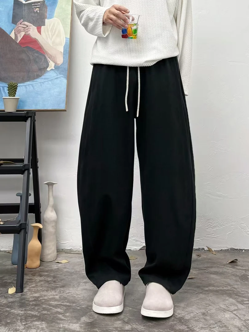 春季新品高品质直筒休闲软糯亲肤百搭高垂感潮流韩系简约男休闲裤