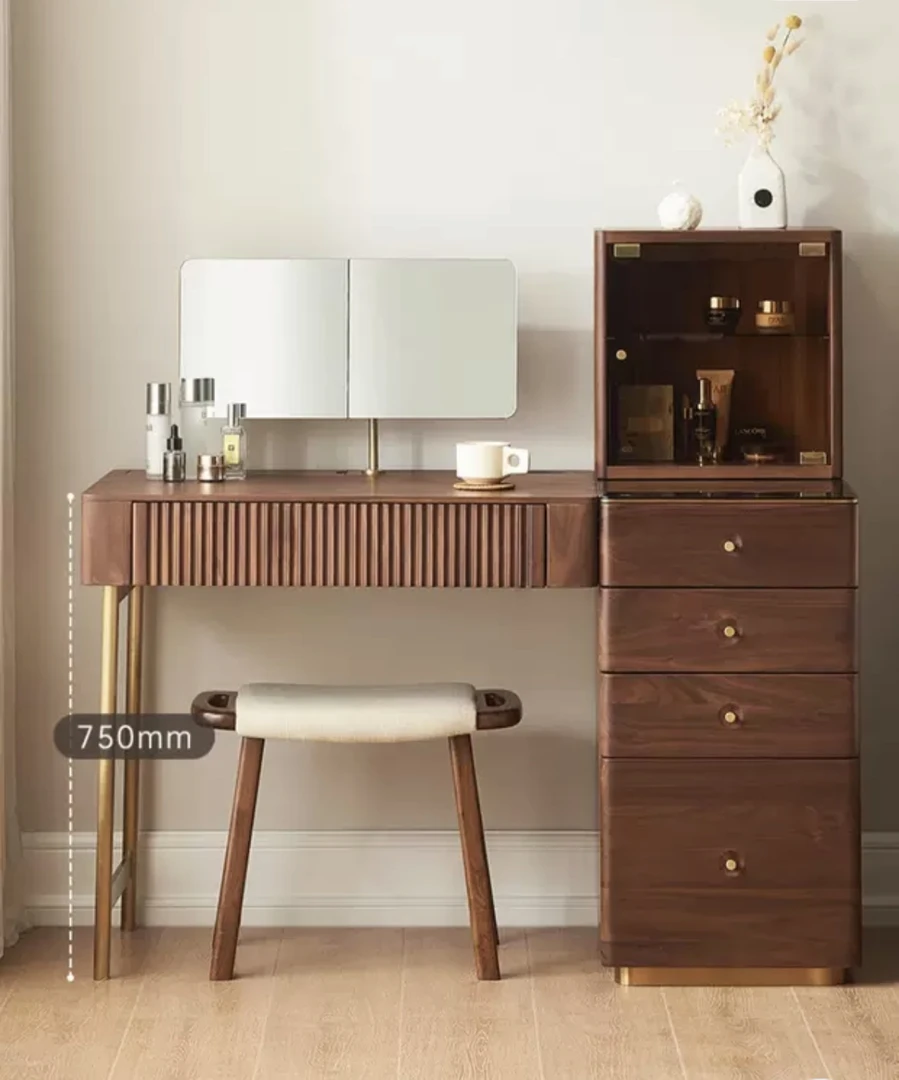 梳妆台黑胡桃梳妆台黑胡桃实木梳妆台大仓清