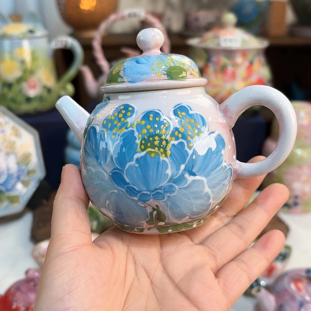景德镇手绘高温釉下彩陶瓷茶具